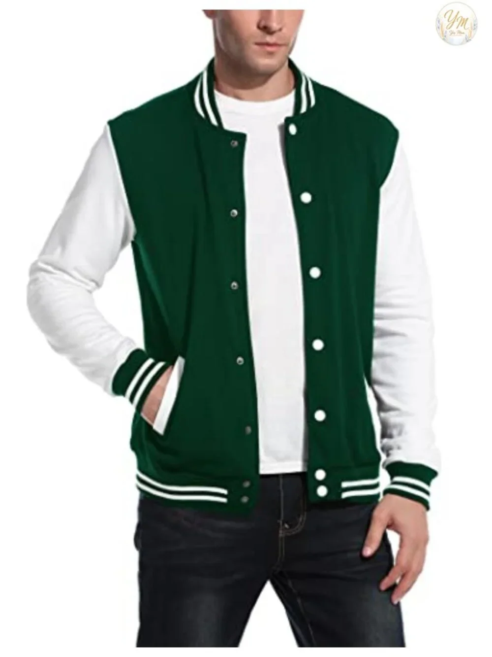 Men's Slim Fit Varsity Jacket Letterman Bomber Cotton Blend